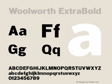 Woolworth ExtraBold Version 1.000 Font Sample