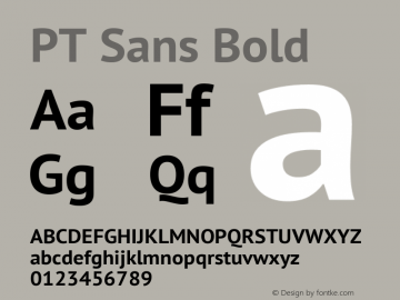 PT Sans Bold Version 2.003 Font Sample