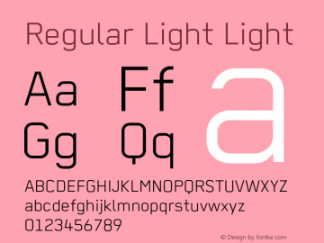 Regular Light Light Version 2.0 2010 Font Sample