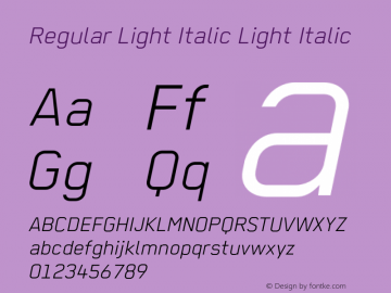 Regular Light Italic Light Italic Version 2.0 2010 Font Sample