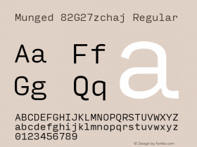 Munged-82G27zchaj Regular Version 1.4 Font Sample