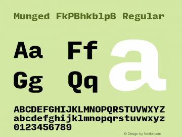 Munged-FkPBhkblpB Regular Version 1.4 Font Sample