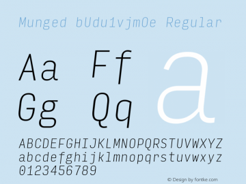 Munged-bUdu1vjmOe Regular Version 1.4 Font Sample