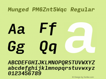 Munged-PM6Znt5Wqc Regular Version 1.4 Font Sample