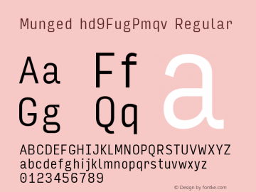 Munged-hd9FugPmqv Regular Version 1.4 Font Sample