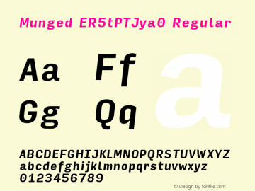 Munged-ER5tPTJya0 Regular Version 1.4 Font Sample