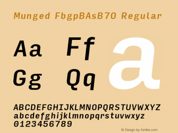 Munged-FbgpBAsB7O Regular Version 1.4 Font Sample