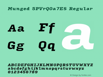 Munged-5PVrQOa7ES Regular Version 1.4 Font Sample