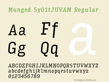 Munged-5yO1tJUVAM Regular Version 1.4 Font Sample
