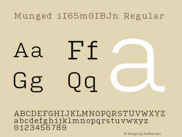 Munged-iI65m0IBJn Regular Version 1.4 Font Sample