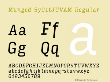 Munged-5yO1tJUVAM Regular Version 1.4 Font Sample