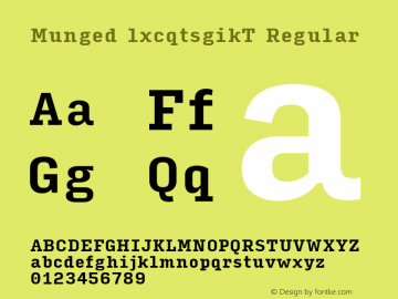 Munged-lxcqtsgikT Regular Version 1.4 Font Sample