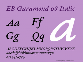 EB Garamond 08 Italic Version 0.016 Font Sample