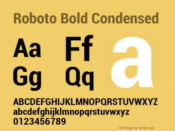 Roboto Bold Condensed Version 1.00000; 2011图片样张