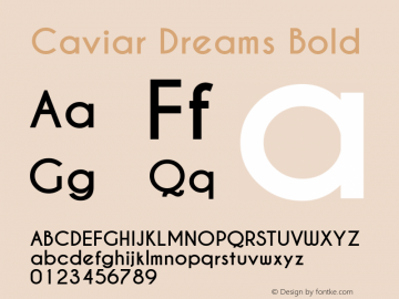 Caviar Dreams Bold Version 4.00 July 10, 2012 Font Sample