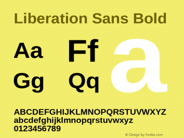 Liberation Sans Bold Version 1.00图片样张