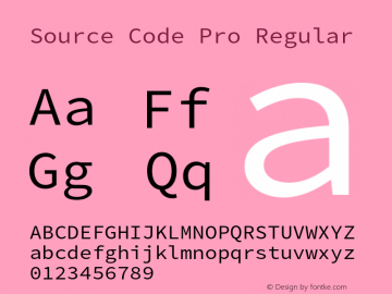 Source Code Pro Regular Version 1.000;PS 1.000;hotconv 1.0.70;makeotf.lib2.5.5900 Font Sample