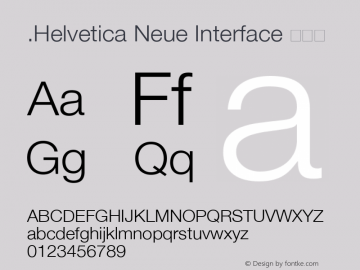 .Helvetica Neue Interface 超细体 10.0d35e1图片样张