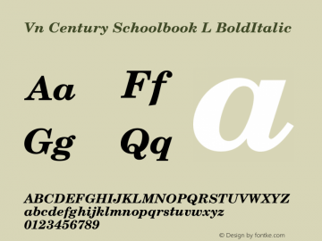 Vn Century Schoolbook L BoldItalic Version 1.05; ttfautohint (v1.1) -l 8 -r 50 -G 200 -x 14 -D latn -f latn -w G图片样张