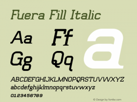 Fuera Fill Italic Version 1.000图片样张