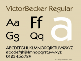 VictorBecker Regular 001.000 Font Sample