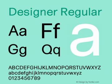 Designer Regular 1.000 Font Sample