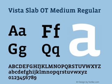 Vista Slab OT Medium Regular Version 1.000;PS 001.000;hotconv 1.0.50;makeotf.lib2.0.16970 Font Sample