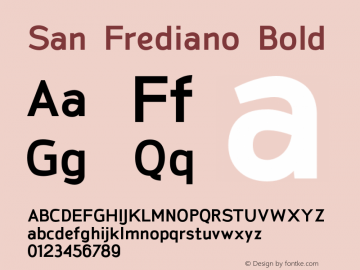 San Frediano Bold Version 1.000 Font Sample