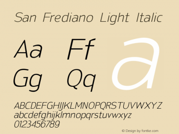 San Frediano Light Italic Version 1.000图片样张