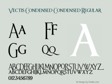 Vectis Condensed Condensed Regular Version 1.000 2009 initial release Font Sample