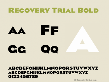 Recovery Trial Bold Version 1.000 Font Sample
