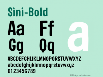 Sini-Bold ☞ Version 1.000;com.myfonts.hiekkagraphics.sini.bold.wfkit2.3X2J图片样张