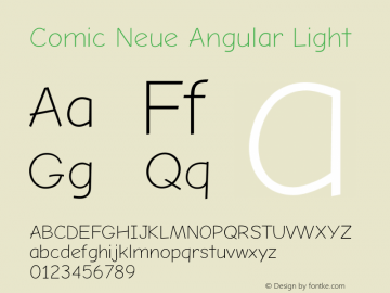 Comic Neue Angular Light 1.000 Font Sample