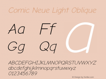 Comic Neue Light Oblique 1.000 Font Sample