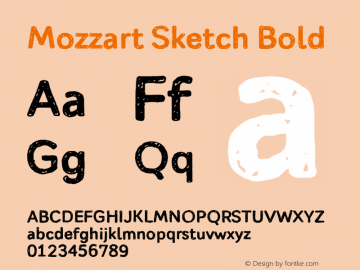 Mozzart Sketch Bold Version 1.000 2014 initial release | wf replica图片样张