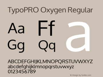 TypoPRO Oxygen Regular Version 1.000 Font Sample