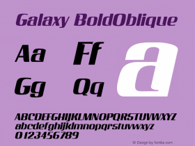 Galaxy BoldOblique Rev. 003.000 Font Sample