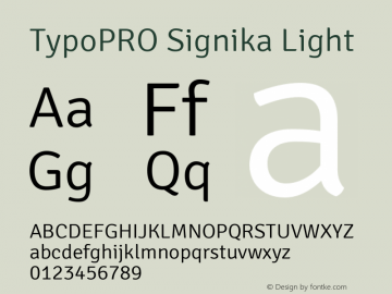 TypoPRO Signika Light Version 1.001图片样张