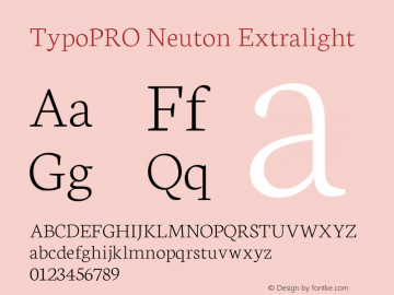 TypoPRO Neuton Extralight Version 1.4图片样张