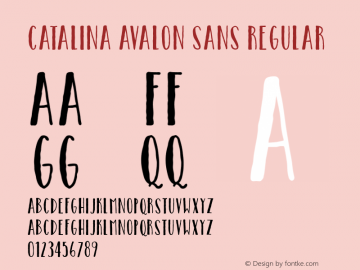 Catalina Avalon Sans Regular Version 1.000图片样张