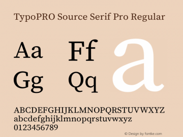 TypoPRO Source Serif Pro Regular Version 1.014;PS 1.0;hotconv 1.0.73;makeotf.lib2.5.5900图片样张