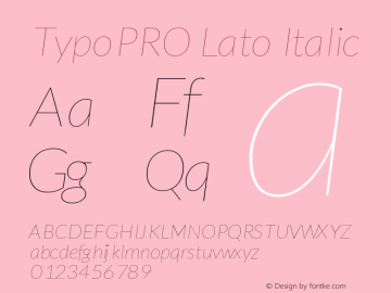 TypoPRO Lato Italic Version 1.105; Western+Polish opensource图片样张