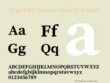 TypoPRO Source Serif Pro Bold Version 1.014;PS 1.0;hotconv 1.0.73;makeotf.lib2.5.5900图片样张