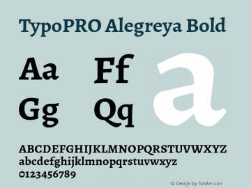 TypoPRO Alegreya Bold Version 1.003 Font Sample