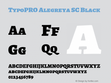 TypoPRO Alegreya SC Black Version 1.003 Font Sample