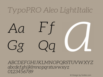 TypoPRO Aleo LightItalic Version 1.1图片样张