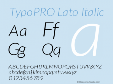 TypoPRO Lato Italic Version 1.105; Western+Polish opensource图片样张