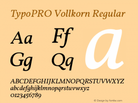 TypoPRO Vollkorn Regular Version 2.001 Font Sample