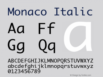 Monaco Italic 7.0d1e1图片样张