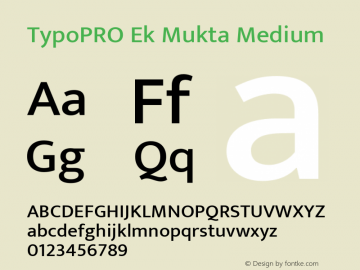 TypoPRO Ek Mukta Medium Version 1.2 Font Sample